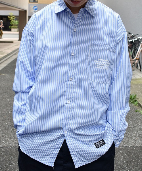 DOUBLE STEAL(ダブルスティール)の「Stripe Shirts 長袖シャツ(シャツ/ブラウス・メンズ・ブルー/ブラック・X-LARGE/MEDIUM/LARGE)」の1枚目の写真