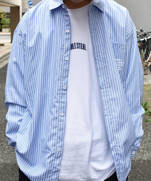 DOUBLE STEAL(ダブルスティール)の「Stripe Shirts 長袖シャツ(シャツ/ブラウス・メンズ・ブルー/ブラック・X-LARGE/MEDIUM/LARGE)」の8枚目の写真