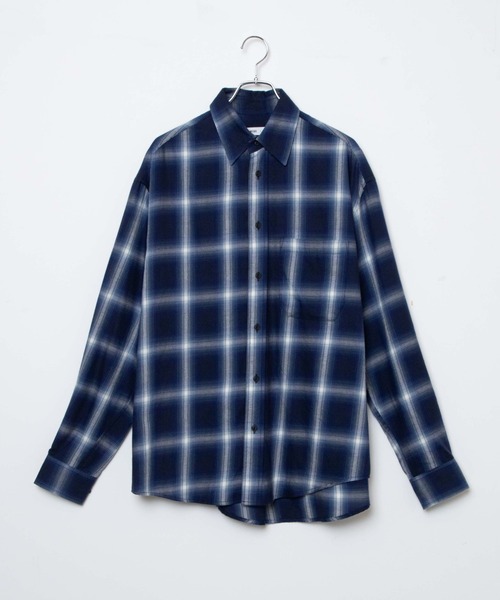 WEGO（ウィゴー）の「WEGO/オンブレチェックBIGシャツ（シャツ/ブラウス・メンズ・ブルー系その他2/ブラック系その他2・LARGE/MEDIUM）」の18枚目の写真