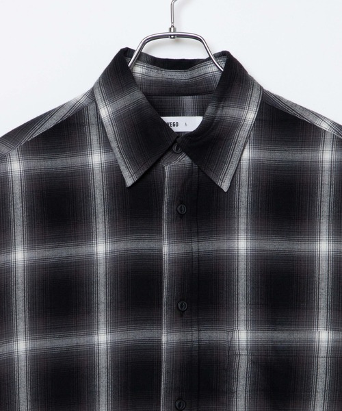 WEGO（ウィゴー）の「WEGO/オンブレチェックBIGシャツ（シャツ/ブラウス・メンズ・ブルー系その他2/ブラック系その他2・LARGE/MEDIUM）」の21枚目の写真