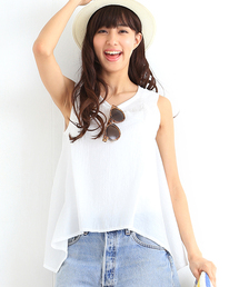 B:MING by BEAMS | 【予約】ビーミング by ビームス / サーキュラー ノースリーブブラウス(シャツ/ブラウス)