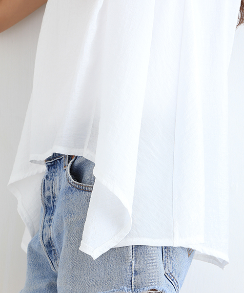 B:MING by BEAMS（ビーミングバイビームス）の「＜InRed 9月号掲載＞ビーミング by ビームス / サーキュラー ノースリーブブラウス（シャツ/ブラウス・レディース・ホワイト/ブラック/サックスブルー・ONE SIZE）」の9枚目の写真