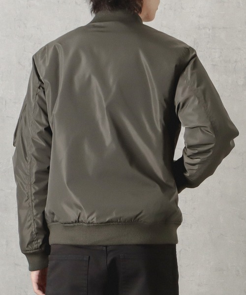 NAVY(ネイビー)の「無地MA-1タイプジャケット(ブルゾン・メンズ・カーキ/ブラック/チャコール・L/M/XXL/XL)」の15枚目の写真