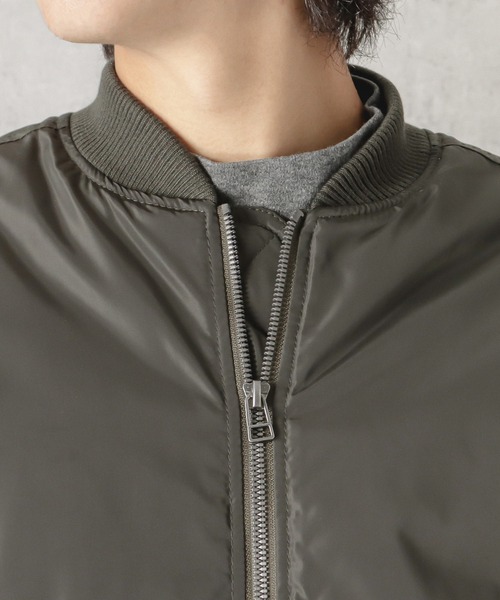 NAVY(ネイビー)の「無地MA-1タイプジャケット(ブルゾン・メンズ・カーキ/ブラック/チャコール・L/M/XXL/XL)」の18枚目の写真