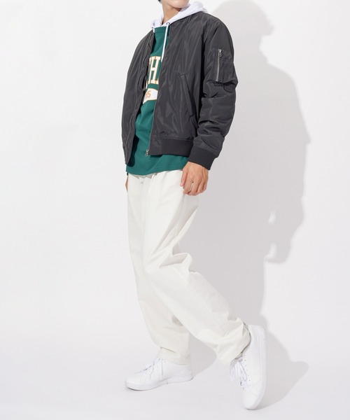 NAVY(ネイビー)の「無地MA-1タイプジャケット(ブルゾン・メンズ・カーキ/ブラック/チャコール・L/M/XXL/XL)」の6枚目の写真