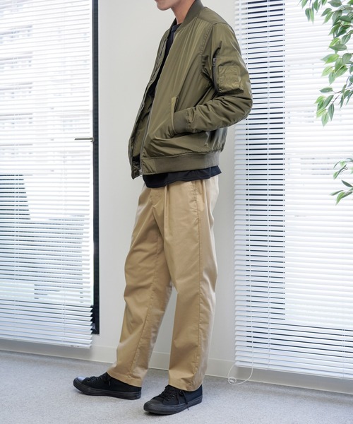 NAVY(ネイビー)の「無地MA-1タイプジャケット(ブルゾン・メンズ・カーキ/ブラック/チャコール・L/M/XXL/XL)」の7枚目の写真