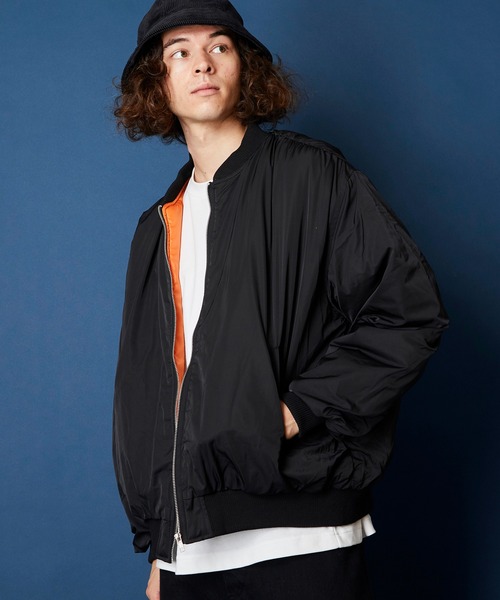 unrelaxing(アンリラクシング)の「オーバーサイズMA-1ブルゾン(MA-1・メンズ・アイボリー/カーキ/ブラック/ライトグレー・FREE)」の19枚目の写真