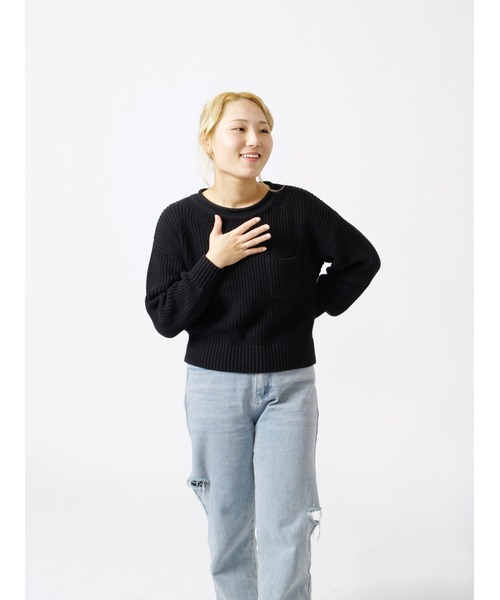 GAP（ギャップ）の「シェーカーステッチ ポケット セーター（ニット/セーター・レディース・ブラック/その他3/その他/その他1/ブルー/その他2・L/XL/S/M/XS/XXS）」の14枚目の写真