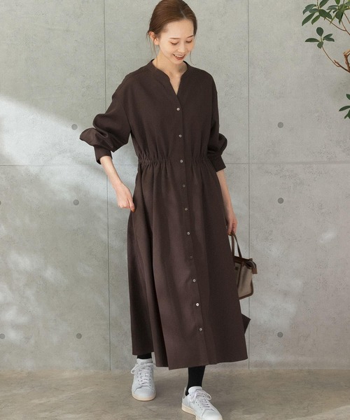 URBAN RESEARCH ROSSO(アーバンリサーチロッソ)の「イージーケアシャツワンピース(ワンピース・レディース・ライトカーキ/ダークブラウン/モカ/ブルー/グレー系その他・FREE)」の8枚目の写真