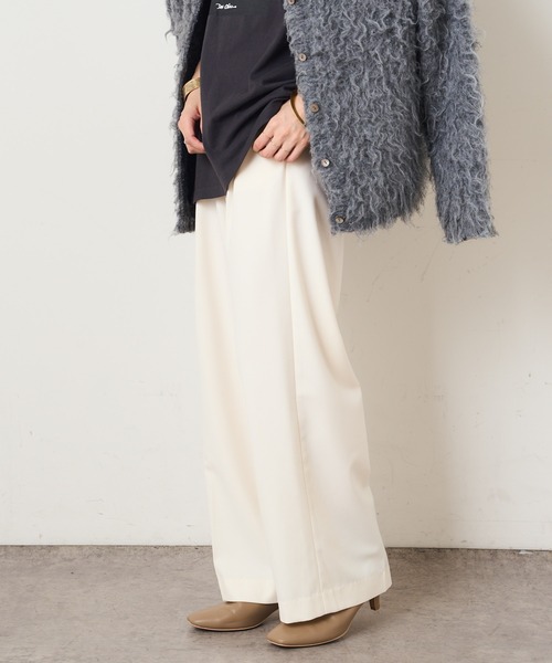 Omekashi（オメカシ）の「センタープレスタックパンツ（その他パンツ・レディース・チャコールグレー/ベージュ/パープル/オフホワイト/ピンク/モカ・38/36）」の2枚目の写真