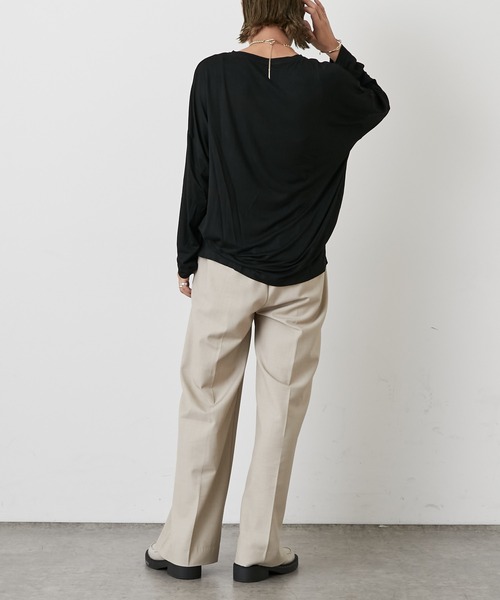 Omekashi（オメカシ）の「センタープレスタックパンツ（その他パンツ・レディース・チャコールグレー/ベージュ/パープル/オフホワイト/ピンク/モカ・38/36）」の16枚目の写真