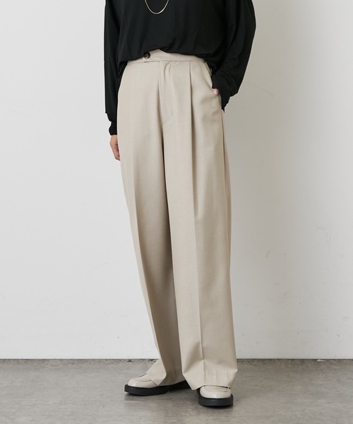 Omekashi（オメカシ）の「センタープレスタックパンツ（その他パンツ・レディース・チャコールグレー/ベージュ/パープル/オフホワイト/ピンク/モカ・38/36）」の8枚目の写真