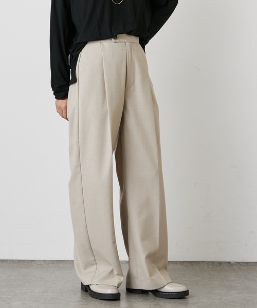 Omekashi（オメカシ）の「センタープレスタックパンツ（その他パンツ・レディース・チャコールグレー/ベージュ/パープル/オフホワイト/ピンク/モカ・38/36）」の9枚目の写真