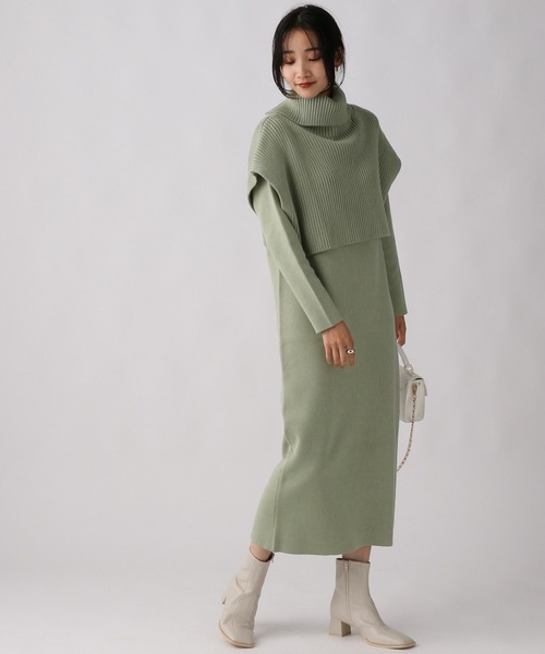 A part by（アパートバイ）の「2セット/Acリブベスト2Pワンピース  345665（ワンピース・レディース・アイボリー/ブラウン/ライトグリーン/ブルー系その他3・FREE）」の15枚目の写真