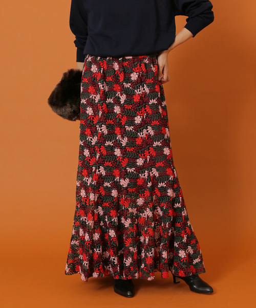 iena la boucle イエナラブークル レースエンブロボイルスカート IENA LA BOUCLE レースエンブロボイルスカート（ロング・マキシ