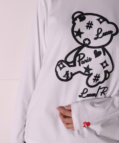 LUXE/R(ラグジュ)の「(RM)【ユニセックス】【LUXE/R】モノグラム & くまさん プリント 長袖 Tシャツ(Tシャツ/カットソー・メンズ・ホワイト/ブラック/グレー・LARGE/MEDIUM)」の7枚目の写真
