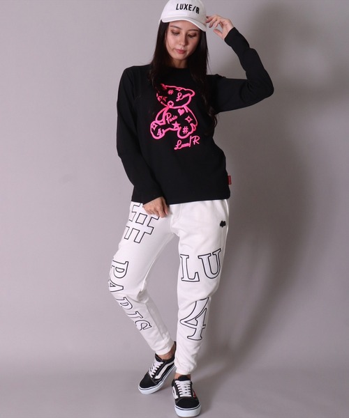 LUXE/R(ラグジュ)の「(RM)【ユニセックス】【LUXE/R】モノグラム & くまさん プリント 長袖 Tシャツ(Tシャツ/カットソー・メンズ・ホワイト/ブラック/グレー・LARGE/MEDIUM)」の10枚目の写真