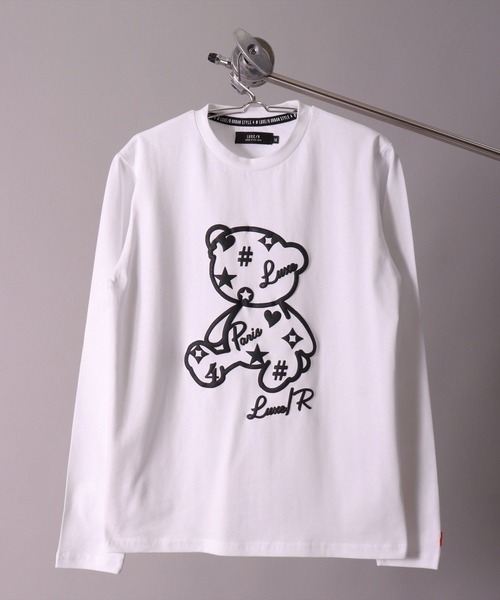 LUXE/R(ラグジュ)の「(RM)【ユニセックス】【LUXE/R】モノグラム & くまさん プリント 長袖 Tシャツ(Tシャツ/カットソー・メンズ・ホワイト/ブラック/グレー・LARGE/MEDIUM)」の12枚目の写真