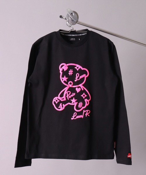LUXE/R(ラグジュ)の「(RM)【ユニセックス】【LUXE/R】モノグラム & くまさん プリント 長袖 Tシャツ(Tシャツ/カットソー・メンズ・ホワイト/ブラック/グレー・LARGE/MEDIUM)」の13枚目の写真