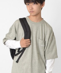 GLAZOS | ビッグシルエット・袖レイヤードポケット刺繍Tシャツ(Tシャツ/カットソー)