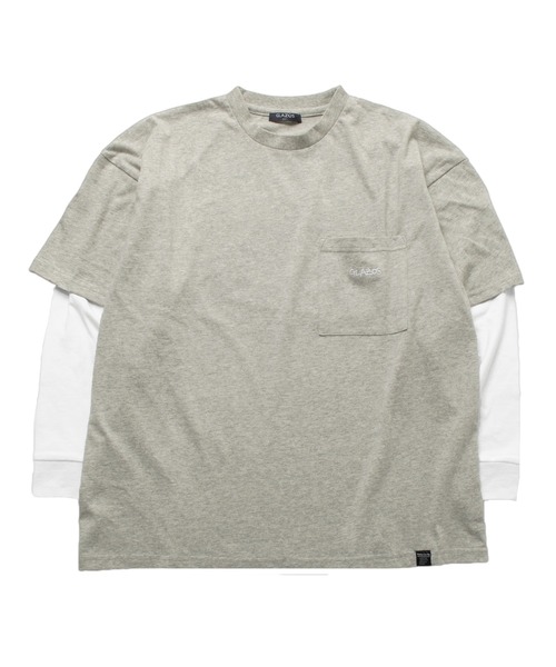 GLAZOS（グラソス）の「ビッグシルエット・袖レイヤードポケット刺繍Tシャツ（Tシャツ/カットソー・キッズ・ブラック/チャコールグレー/パープル・140cm/160cm/150cm/170cm）」の4枚目の写真