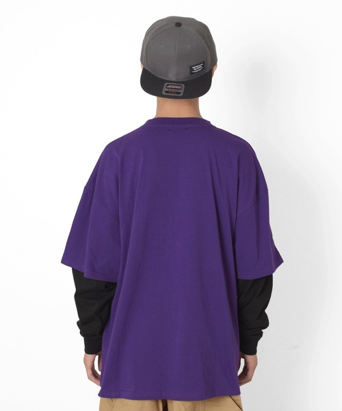 GLAZOS（グラソス）の「ビッグシルエット・袖レイヤードポケット刺繍Tシャツ（Tシャツ/カットソー・キッズ・ブラック/チャコールグレー/パープル・140cm/160cm/150cm/170cm）」の14枚目の写真