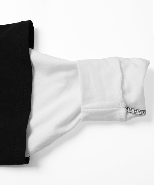 GLAZOS（グラソス）の「ビッグシルエット・袖レイヤードポケット刺繍Tシャツ（Tシャツ/カットソー・キッズ・ブラック/チャコールグレー/パープル・140cm/160cm/150cm/170cm）」の7枚目の写真