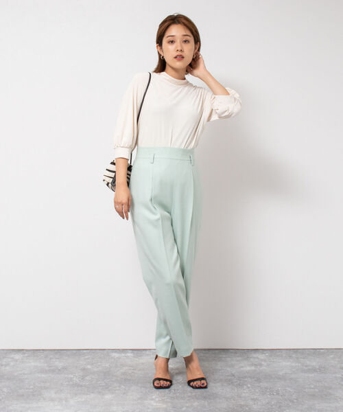 NOLLEY’S（ノーリーズ）の「ウォッシャブルハイウエストパンツ（その他パンツ・レディース・ネイビー/オフホワイト/ミント/グレイッシュベージュ/ベージュ/ブルー・38/36/34）」の7枚目の写真