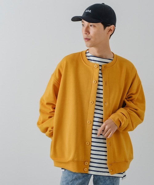 improves（インプローブス）の「裏起毛 クルーネック スウェット カーディガン（カーディガン/ボレロ・メンズ・杢グレー/マスタード/ブラック・LARGE/MEDIUM）」の7枚目の写真