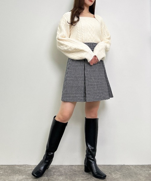 INGNI（イング）の「ふわふわメランジケーブル柄スクエアネックニット（ニット/セーター・レディース・アイボリー/ラベンダー/ミント・M）」の20枚目の写真