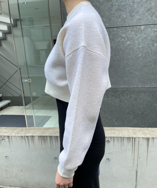 CIAOPANIC（チャオパニック）の「【CPC SCAMP】ウールショートスウェット（スウェット・レディース・チャコールグレー/オフホワイト/カーキ・FREE）」の7枚目の写真