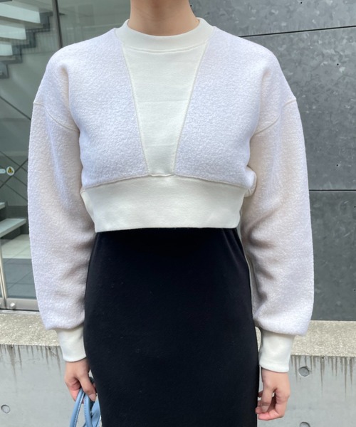 CIAOPANIC（チャオパニック）の「【CPC SCAMP】ウールショートスウェット（スウェット・レディース・チャコールグレー/オフホワイト/カーキ・FREE）」の6枚目の写真