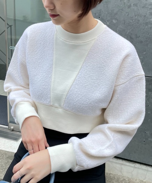 CIAOPANIC（チャオパニック）の「【CPC SCAMP】ウールショートスウェット（スウェット・レディース・チャコールグレー/オフホワイト/カーキ・FREE）」の5枚目の写真