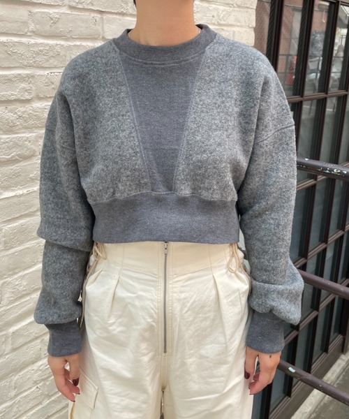 CIAOPANIC（チャオパニック）の「【CPC SCAMP】ウールショートスウェット（スウェット・レディース・チャコールグレー/オフホワイト/カーキ・FREE）」の20枚目の写真