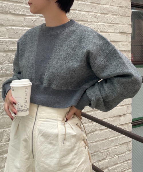 CIAOPANIC（チャオパニック）の「【CPC SCAMP】ウールショートスウェット（スウェット・レディース・チャコールグレー/オフホワイト/カーキ・FREE）」の18枚目の写真