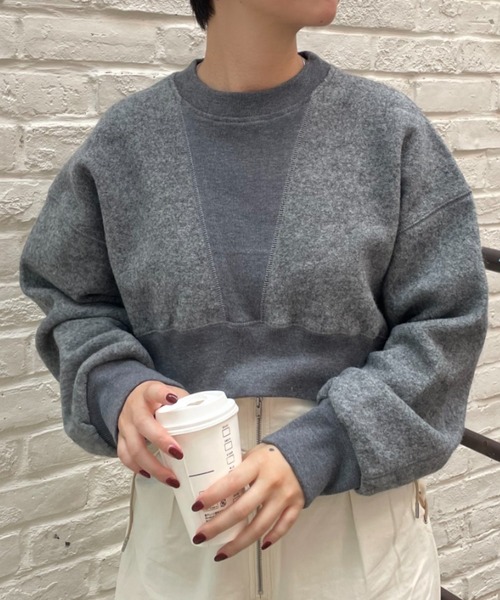 CIAOPANIC（チャオパニック）の「【CPC SCAMP】ウールショートスウェット（スウェット・レディース・チャコールグレー/オフホワイト/カーキ・FREE）」の19枚目の写真