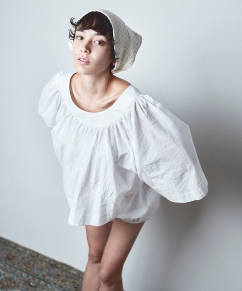 papier（パピエ）の「papier/パピエ/Carrie shirts（シャツ/ブラウス・レディース・グレー/ホワイト・FREE）」の10枚目の写真