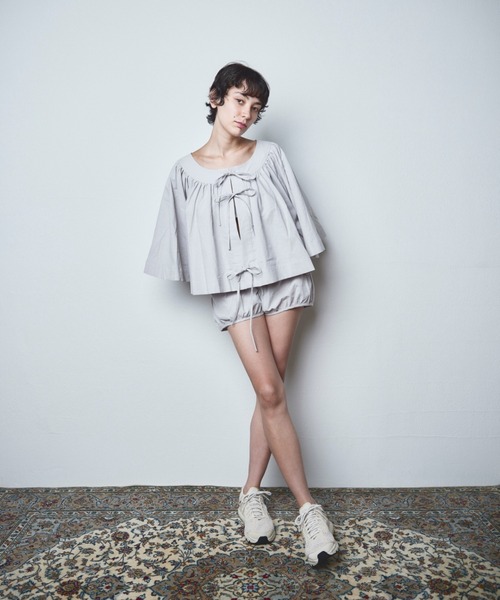 papier（パピエ）の「papier/パピエ/Carrie shirts（シャツ/ブラウス・レディース・グレー/ホワイト・FREE）」の15枚目の写真