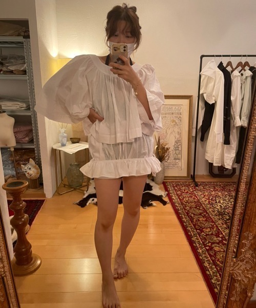 papier（パピエ）の「papier/パピエ/Carrie shirts（シャツ/ブラウス・レディース・グレー/ホワイト・FREE）」の22枚目の写真