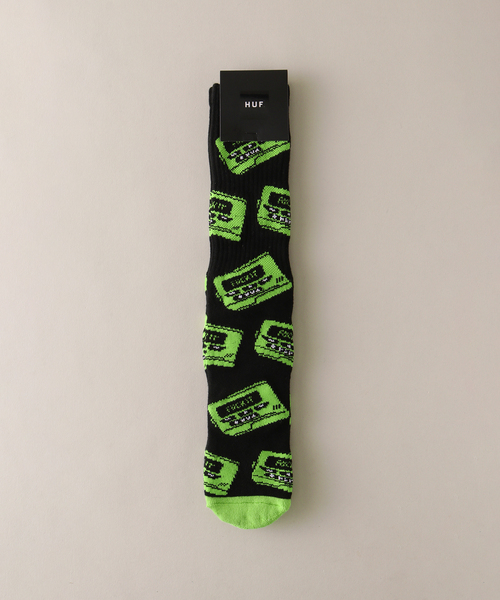 HUF(ハフ)の「【HUF / ハフ】 HUFOROLA CREW SOCKS(ソックス/靴下・メンズ・グリーン/ブルー・FREE)」の1枚目の写真
