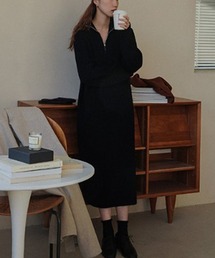 SETUP7 | 【SETUP7】ハーフジップハイネックニットワンピース SCCH266(ワンピース)