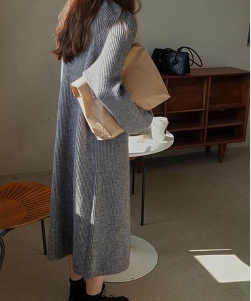 SETUP7(セットアップセブン)の「【SETUP7】ハーフジップハイネックニットワンピース SCCH266(ワンピース・レディース・ブラック/ピンク/アイボリー/グレー・FREE)」の14枚目の写真