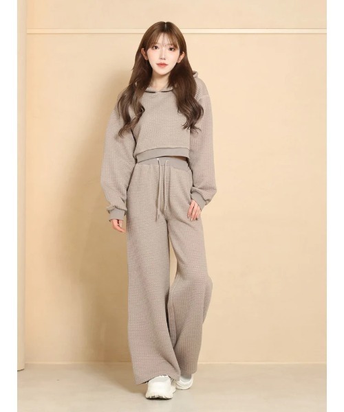 ダーリッチ darich ラメスウェットフーディ WHT ホワイト ダーリッチ Darich DDロゴジャガードオーバーニットトップス