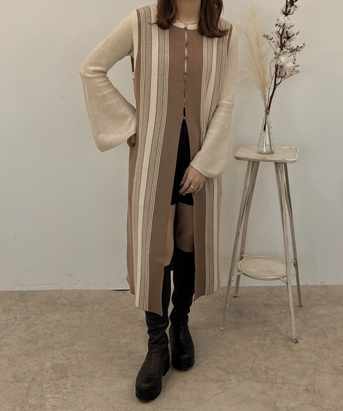 apres jour clair(アプレジュールクレア)の「【apres jour clair】ジャガードロングベスト【ZOZOTOWN限定アイテム】(ベスト・レディース・アイボリー/ブラウン系その他・X-LARGE/フリー)」の18枚目の写真
