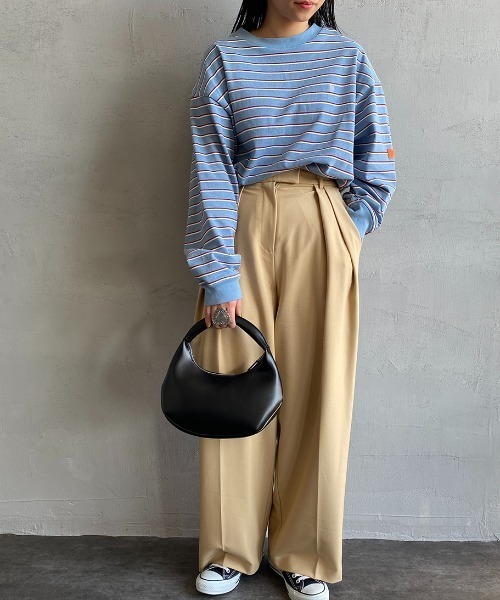 UNIVERSAL OVERALL（ユニバーサルオーバーオール）の「【men's FUDGE 7月号掲載】[UNIVERSAL OVERALL/ユニバーサルオーバーオール] 別注 ロングスリーブポケットTシャツ（Tシャツ/カットソー・レディース・ホワイト/ホワイト系/グリーン系/ブルー系/サックスブルー/ブラック/ネイビー・S/M/L）」の7枚目の写真