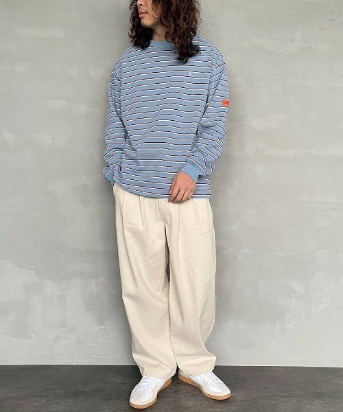 UNIVERSAL OVERALL（ユニバーサルオーバーオール）の「【men's FUDGE 7月号掲載】[UNIVERSAL OVERALL/ユニバーサルオーバーオール] 別注 ロングスリーブポケットTシャツ（Tシャツ/カットソー・レディース・ホワイト/ホワイト系/グリーン系/ブルー系/サックスブルー/ブラック/ネイビー・S/M/L）」の11枚目の写真