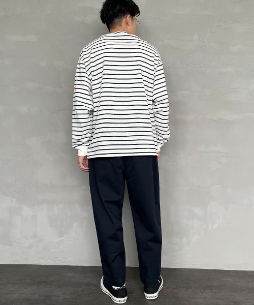 UNIVERSAL OVERALL（ユニバーサルオーバーオール）の「【men's FUDGE 7月号掲載】[UNIVERSAL OVERALL/ユニバーサルオーバーオール] 別注 ロングスリーブポケットTシャツ（Tシャツ/カットソー・レディース・ホワイト/ホワイト系/グリーン系/ブルー系/サックスブルー/ブラック/ネイビー・S/M/L）」の18枚目の写真