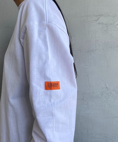 UNIVERSAL OVERALL（ユニバーサルオーバーオール）の「【men's FUDGE 7月号掲載】[UNIVERSAL OVERALL/ユニバーサルオーバーオール] 別注 ロングスリーブポケットTシャツ（Tシャツ/カットソー・レディース・ホワイト/ホワイト系/グリーン系/ブルー系/サックスブルー/ブラック/ネイビー・S/M/L）」の15枚目の写真