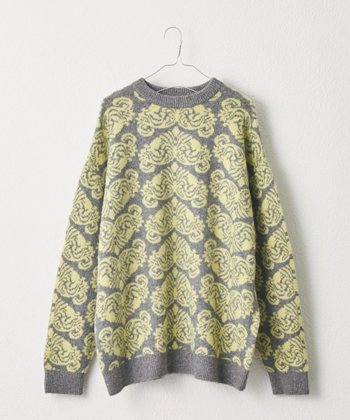 WHIMSIC(ウィムジック)の「【UNISEX】アラベスクパターンジャガードニットプルオーバー(ニット/セーター・メンズ・ブラック/グレー/キャメル・FREE)」の17枚目の写真