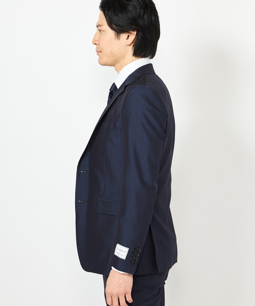 CROWDED CLOSET（クラウデッドクローゼット）の「NARROW TWブライトストライプスーツ/別売りベストあり/2ピースビジネスセットアップスーツ（セットアップ・メンズ・ブラック/ネイビー・01/02/03/04）」の13枚目の写真